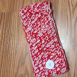 Shimmery winter ear warmer with button accent ❄️